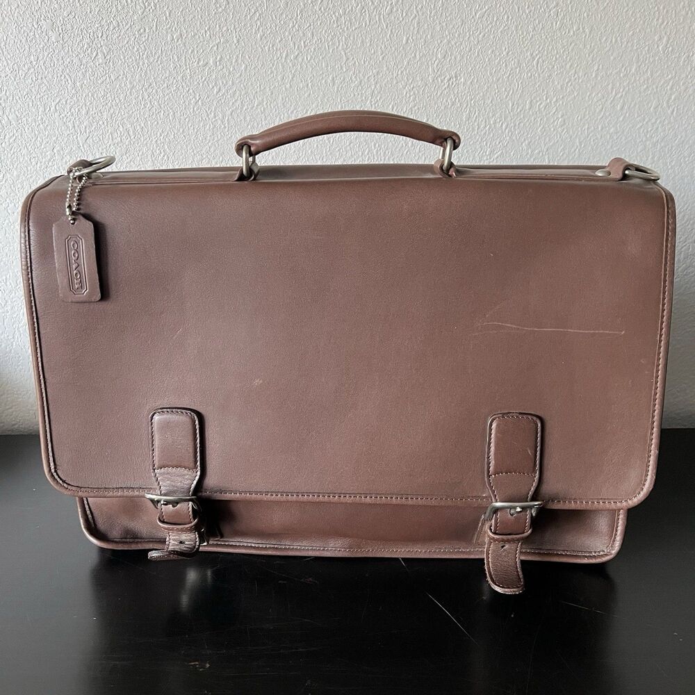 Vintage Coach Thompson Black Leather No. F8-5310 Executive Briefcase NO STRAP